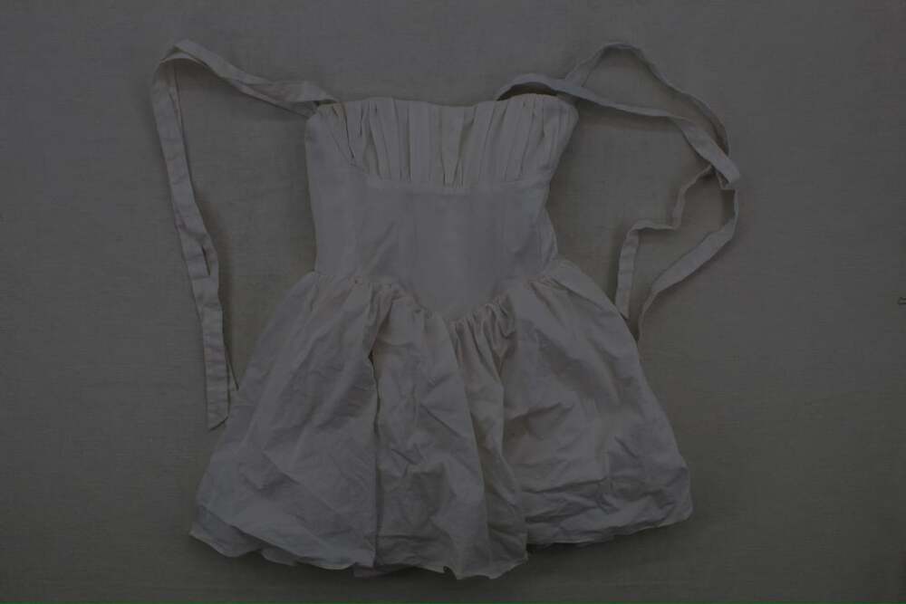 Oh Polly White Strapless Ruffle Mini Dress with Ties UK 8 US 4